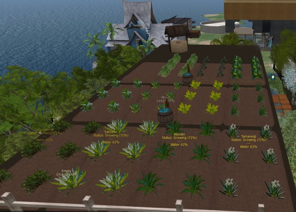 April 5, 2025<br /><br />Got the "store" up at Kaze and you can get the Yasai Garden there.  I am working on building objects that I have personally built as well -- like the Japanese-style fence.  I am also learning how to use Blender ( i just downloaded it tonight) to make the object more region-friendly (LI vs. Prim) and will put them up soon.<br /><br />The Konsai Garden is coming along well (it's in it's 2nd phase) and I should have some news about it soon!  (see the picture for updated image)<br /><br />Storage is coming slowly but should be ready for alpha-testing by April 14, 2025.  <br />I am looking at 9 new gardens and a series of Fields for the Japanese set.  After that, adding recipes to the original VivoSim devices (stoves, ovens, etc.) and then onto Japanese-style devices for the set up of farm and villages.<br /><br />The goal is as follows:<br />   ➔ Japanese Foods & Drinks<br />   ➔ Japanese sewing & fiber crops with the ability to make yukatas, tatami, futons, etc.<br />   ➔ addition to the Smithy to make Kintsugi and jewelry<br />   ➔ addition of bamboo (& other trees) and the ability to make geta, tableware, decor, furniture, <br />buildings, tools etc.<br /><br />Annah Gestaga<br />Home Grid: gentlefire.opensim.fun:8002:Gentle Fire Grid<br />Region: hop://gentlefire.opensim.fun:8002/Kaze%20no%20Sato/250/251/22<br />VivoSim: vivosim.net/profile/annahgestaga